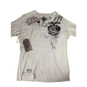 Pollution White Grunge V-Neck ~L, XL, 2XL~